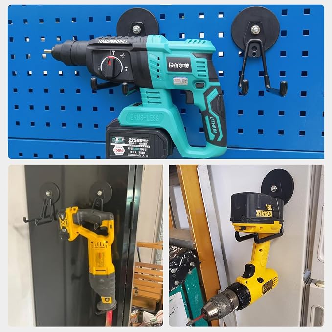 MUTUACTOR Super Strong Magnetic Hooks,2pcs Powerful Magnetic Storage Hooks for Hanging Tools,Heavy Duty Magnetic Garage Hooks for Organizing Power Drill Drivers,Tool Box,Chest or Metal Cabinet
