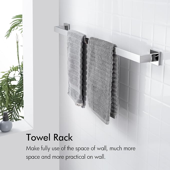 BANOLUX Towel Rack, 32-Inch Single Towel Bars for Bathroom, Towel Racks for Bathroom Wall Mounted SUS304 Stainless Steel Hand Towel Holder Organize Heavy Duty, Chrome Towel Bar