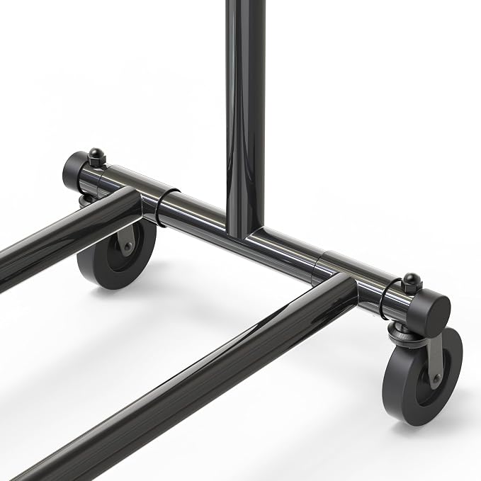 Simple Houseware Heavy Duty Clothing Garment Rack, Black | Holds Up to 150 lbs, Extendable Width from 42 to 67 Inches