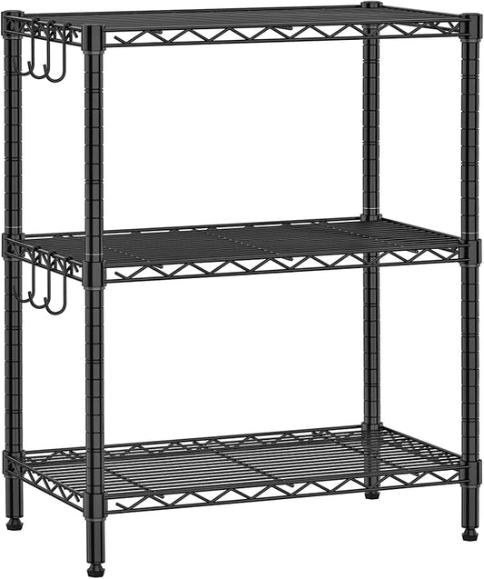 Folews 3-Tier Metal Shelf for Storage, NSF Certified Wire Shelving Unit Storage Rack Organizer Steel Utility Shelf for Kitchen Office Garage Pantry Laundry Organization(13.4D x 23.2W x 29.7H)