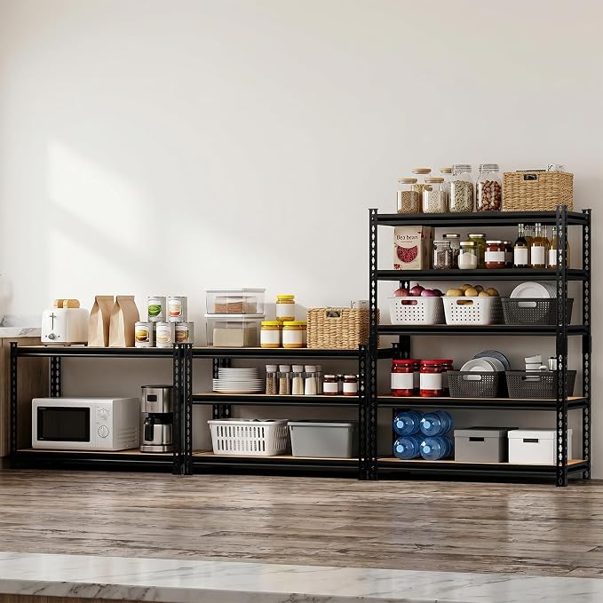 3000LBS Storage Rack,5-Tier Heavy-Duty Storage Shelving,Adjustable Metal Shelves,60" Hx28 Wx12 D Shelf for Warehouse,Garage,Pantry, Kitchen,Office
