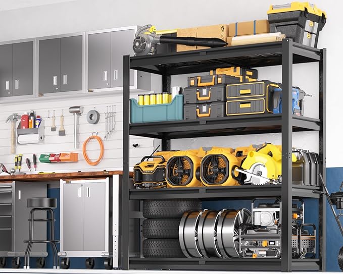PrimeZone 40" W Heavy Duty Garage Shelving 2200 LBS 4 Tier Storage Shelves | Adjustable Industrial Metal Wire Shelf Utility Rack for Garage,Basement,Pantry,Warehouse,40" W X 20" D X 60" H 2Pack