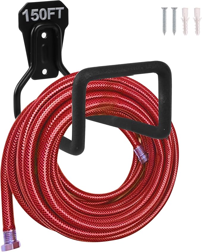 Heavy Duty Hose Hanger Garden Hose Storage Water Hose Holders for Outside | 2pcs Wall Mount Garden Hose Reel Hose Stand