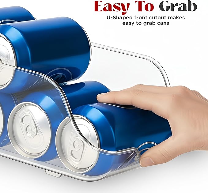 Utopia Kitchen Soda Can Organizer for Refrigerator & Pantry, 6 Pack, Clear | Durable Can Storage Organizer for Fridge & Kitchen Organization