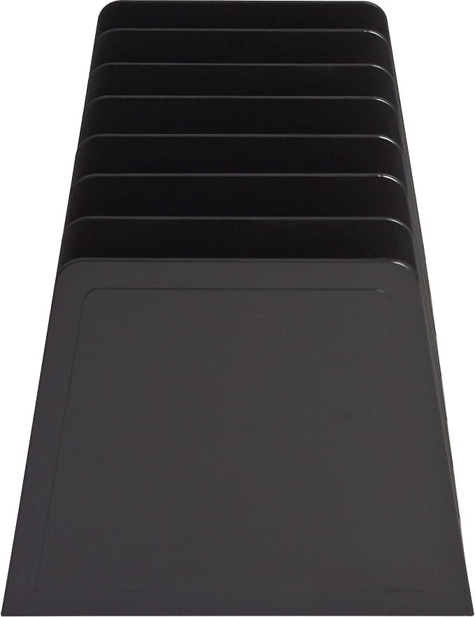 Desktop File Organizer, Mail Organizer, 7 Compartments Office File Sorter, for Easy access to your files, Invoices, Letters and more - 4.5" Height x 8.8" Width x 5.5" Depth - Black, Eco-Friendly