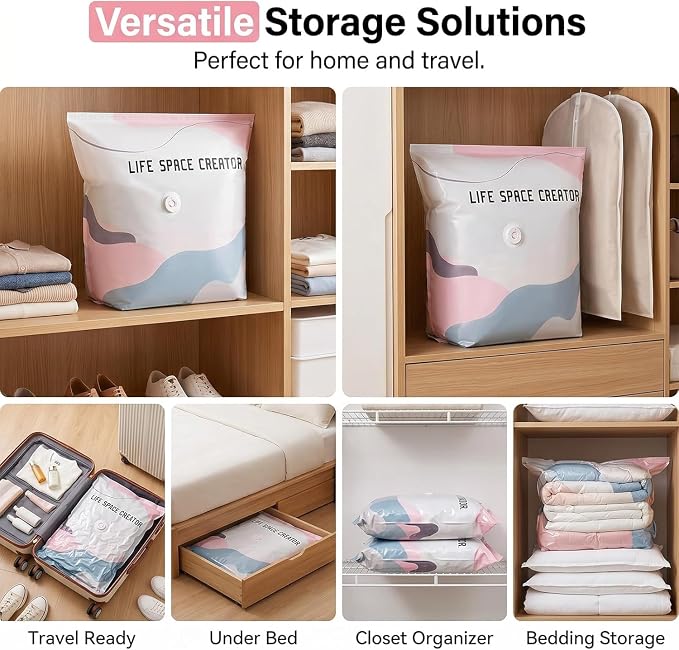 3-Pack No-Pump Vacuum Storage Bags, 2026 New Cube Compression Space Saver Bags, Upgrade Large Storage Compression Bags No-Pump 3D Vacuum Storage Bags for Clothes, Comforters, Blankets (31.4 * 39.3in)