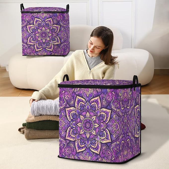 2pcs closet organizers and storage under bed,clothing blanket sweater sheet bedding comforter duvet quilt pillow toy storage bags with lids,dorm room essentials for containers 95L
