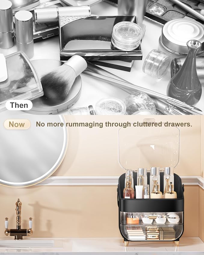 Anylady Makeup Organizer Countertop, Skincare Holder Bathroom Counter Organizer, Storage Box Cosmetic Display Cases, Teen Girl Gifts Make up Organizers for Vanity, Dresser