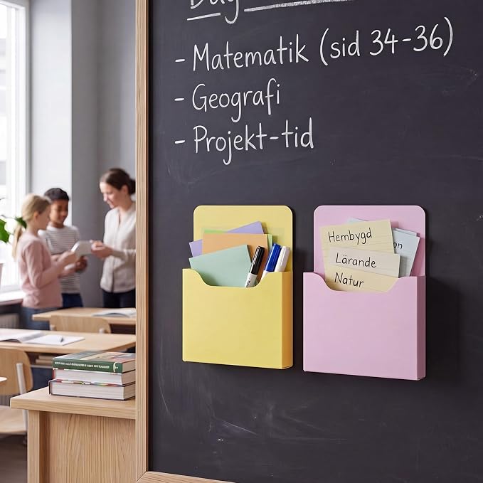 Gilprop 8 Pack Magnetic File Folder Holder for Whiteboard Classroom Storage | 5"x7"x1.2" Hanging Magnetic Wall File Organizer, Refrigerator Magazine Holder, for Mail Letters Paper Desk Office