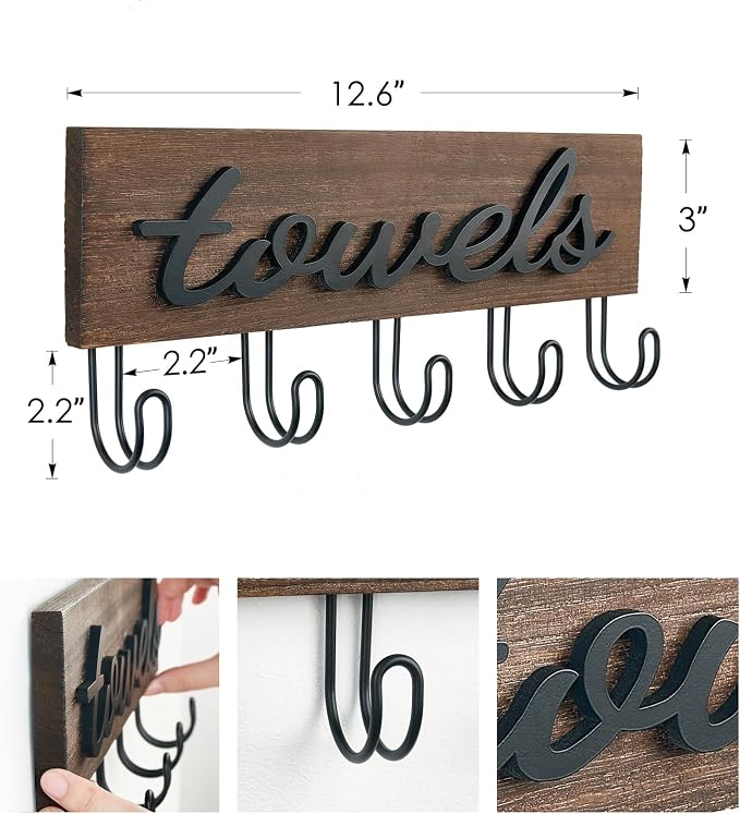 Mkono Key Holder for Wall Decorative with 7 Hooks, Wall Mounted Keys Hanger Organizer Rustic Wood Hanging Key Hooks Home Decor Farmhouse Entryway, Hallway, Office | Decorative Key Hook, Easy Install, Storage Car Key Dog Leashes Sunglasses, Easy-To-Find...