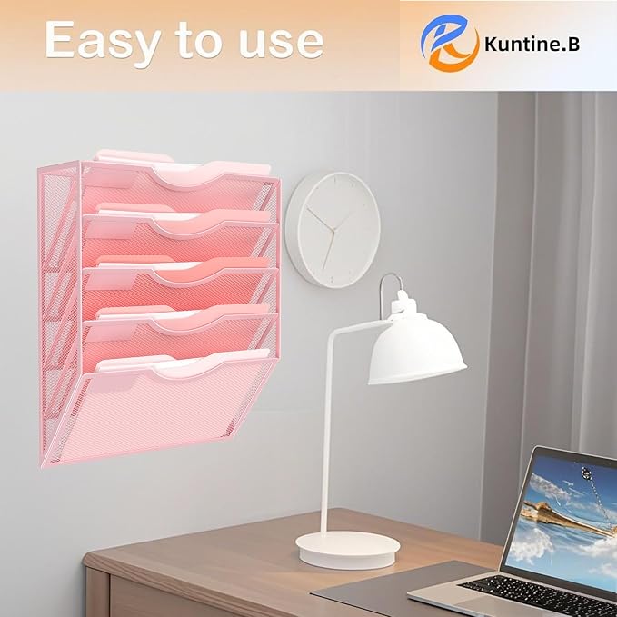 Kuntine.B Wall File Organizer Office Hanging Magazine Holder Wall File Organizer for Office Home