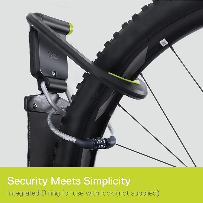 Delta Wall Ride Bike Rack Wall Mount with Tire Wall Guard (4-Pack) Cycle – Vertical Bike Mount Holds Up to 100 lbs – Fully Adjustable Vertical Hook Design Provides Easy Bicycle Storage
