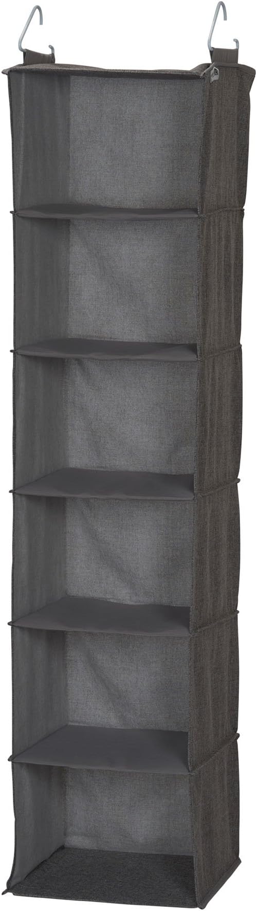 Household Essentials 6-Shelf Linen Hanging Closet Organizer, Gray
