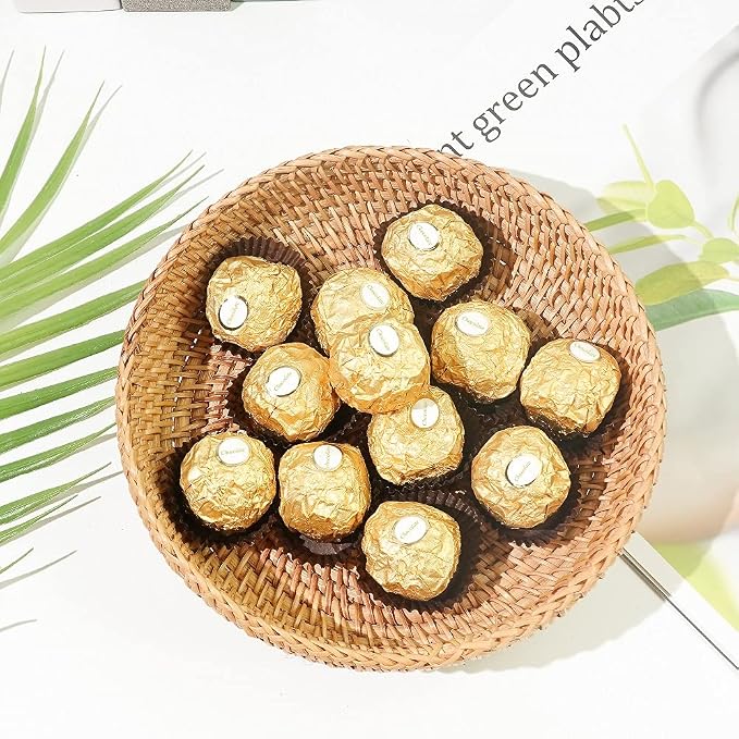 Small Round Keys Basket for Entryway Woven Baskets for Organizing Tabletop Decorative Wicker Organizer Basket for Keys Wallet Cell Phone for Fruit Candy Cracker | Basket for Keys Wallet Cell Phone, Small Item Organizer, Tabletop Decoration