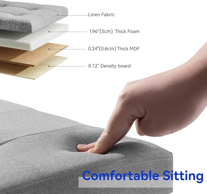 BRIAN & DANY Ottoman with Storage, Square Small Storage Ottoman Foot Rest with Legs, Ottomans Foot Stool for Dorm, Living Room, Entryway 14.8"x14.8"x17.8" (Light Gray)