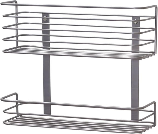 Household Essentials 1228-1 Double Basket Door Mount Cabinet Organizer | Mounts to Solid Cabinet Doors or Wall