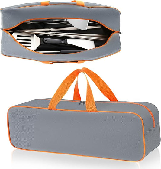 Grill Utensil Storage Bag for Outdoor Grilling, 24 x 8 x 8 in, Gray | 1680D Oxford fabric, large capacity grill tool storage bag, accessories storage compatible with Blackstone griddle