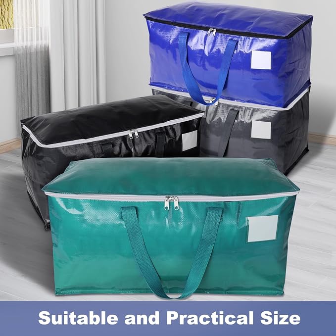 StorageRight Moving Bags-Heavy Duty Moving Boxes, Storage Totes with Zipper, Reinforced Handles and Tag Pocket-Collapsible Moving Supplies for moving, Storage and Travel 93L(Four Colors-10 Pack)