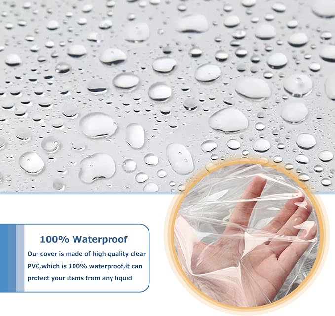 Waterproof Shelf Cover,Durable Dustproof Storage Wire Rack Covers,Outdoor Shelving Covers for Wire Shelves with Zipper 48''x18''x82'',Clear,Cover Only