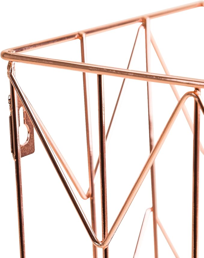 U Brands Hanging File Desk Organizer, Rose Gold Wire Metal - 854U02-06