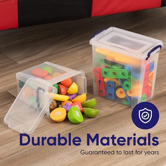 Superio Storage Bins with Lids, Clear Plastic Containers for Organizing, Stackable Totes, BPA Free, Odor Free, Organizer Boxes for Home, and Dorm (2 Pack, 14.25 Qt)