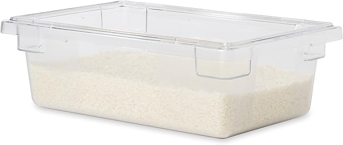 Rubbermaid Commercial Products Polycarbonate Food Storage Box/Tote, 3.5 Gallon, Clear, for Restaurant/Kitchen/Cafeteria (Pack of 6)