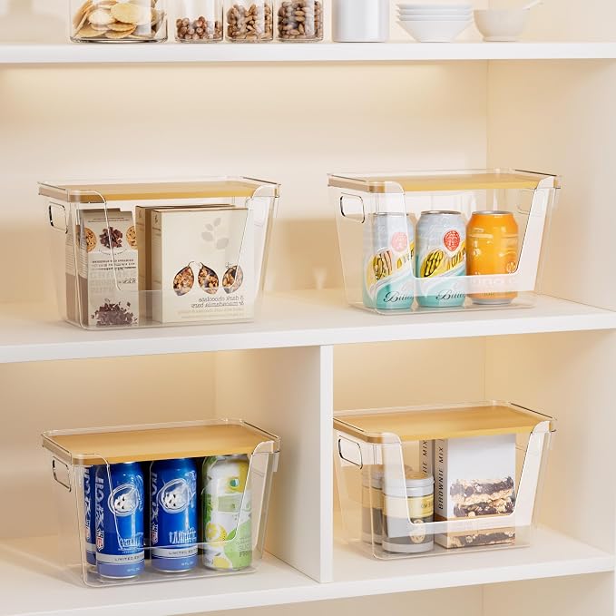Delamu 3 Pack Trash Bag Dispenser, Stackable Garbage Bag Holder | Clear Acrylic Organizer Bins for Under Sink Organization, Pantry Storage, Cabinet, Kitchen, Laundry, Bathroom