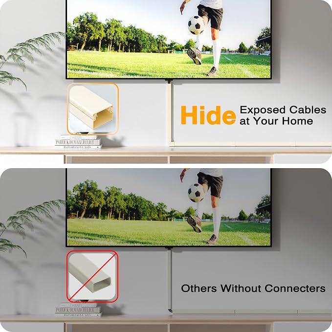 Delamu 157in Cord Hider, Cord Cover Wall Cable Management, Paintable Wire Cover for Cords, Cable Hider Raceway Kit, Cable Cover Concealer, Wire Hiders for TV on Wall, 10 X L15.7 W1.18 H0.6in, Beige