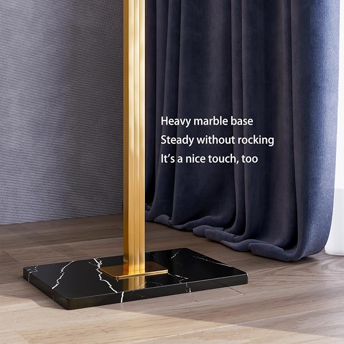 Gold Coat rack,Sturdy coat tree freestanding heavy duty with Marble Base,Metal standing coat rack for Bedroom,Entrance,Modern coat hanger stand for Coats,Hats,Bags(gold)