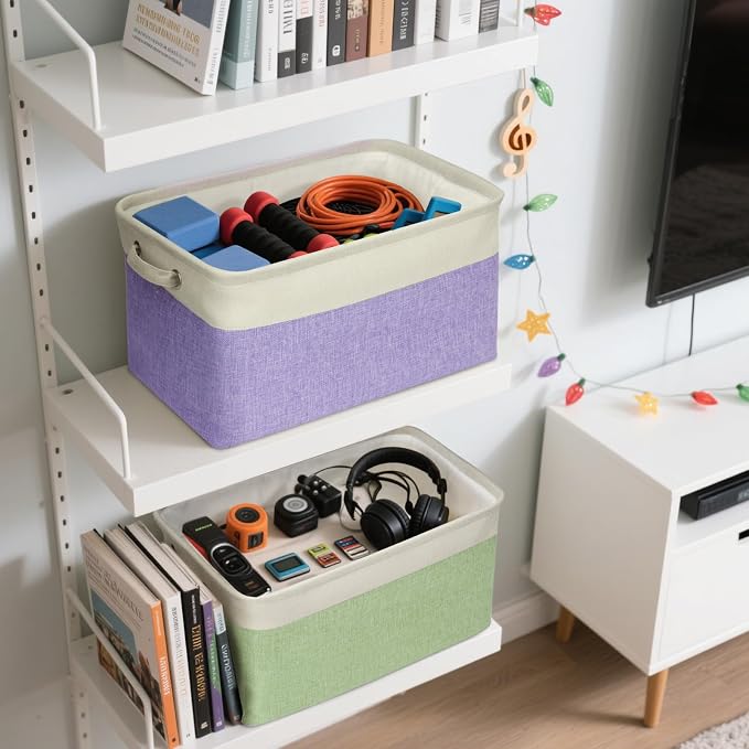 BALEINE 1 Pack Fabric Closet Storage Bins for Shelves, Linen Closet Organizers and Storage, Decorative Baskets for Organizing, Shelf, Clothes, Home, Office (Black, 15''x11''x9.5'')