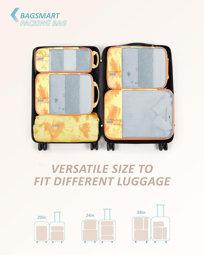 BAGSMART Compression Packing Cubes for Travel Essentials | 14 Set /6 Set /4 Set/2 Set, Lightweight, Durable