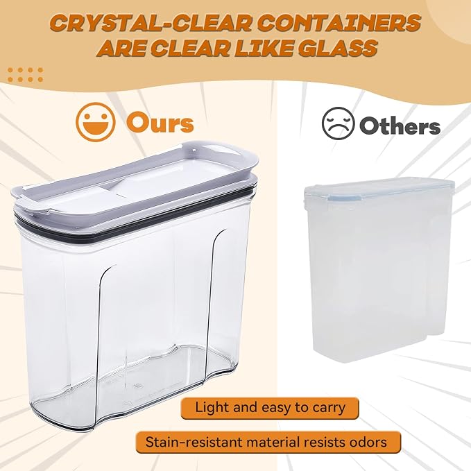 Food Dispenser Set, Airtight Food Storage Container with Lid 1.5L,2PCS BPA-FREE Plastic Pantry Organization Canisters for Nuts Quinoa Coffee and More Dry Food in Kitchen