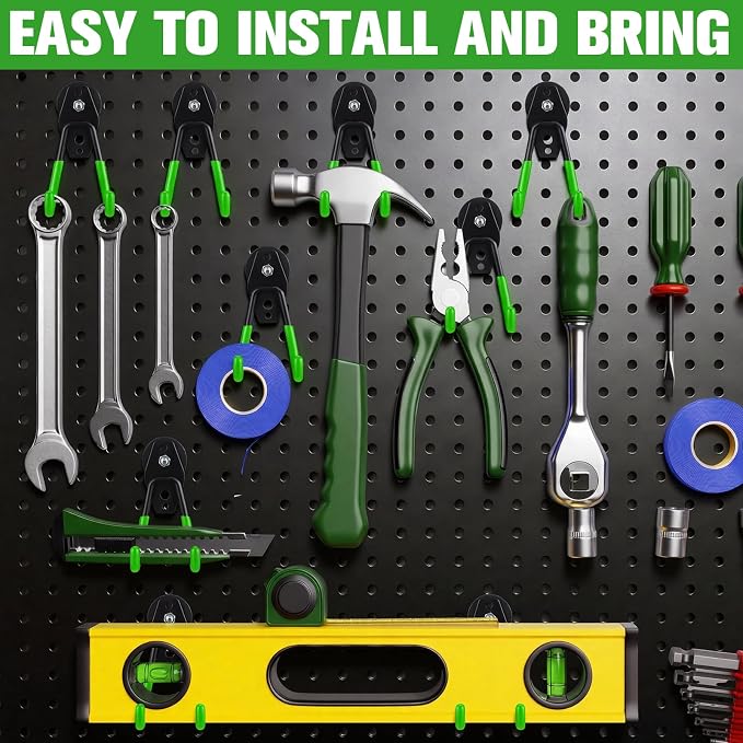 Landhoow 18 Pcs Large Magnetic Hooks Heavy Duty Garage Magnet Hooks Strong Storage Utility Magnetic Hangers with Anti Slip Rubber Coating for Indoor and Outdoor Hanging (Green)