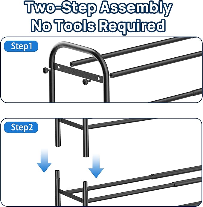 ENJOYBASICS 5 Tier Expandable Shoe Rack for Closet, Free Standing Metal Shoe Shelf Storage Organizer Holder 20 Pairs, Adjustable Width Shoe Rack for Entryway Small Space, Black