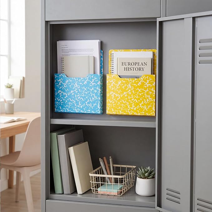 Gilprop 8 Pack Magnetic File Folder Holder for Whiteboard Classroom Storage | 10"x13"x1.2" Hanging Magnetic Wall File Organizer, Refrigerator Magazine Holder, for Mail Letters Paper Desk Office