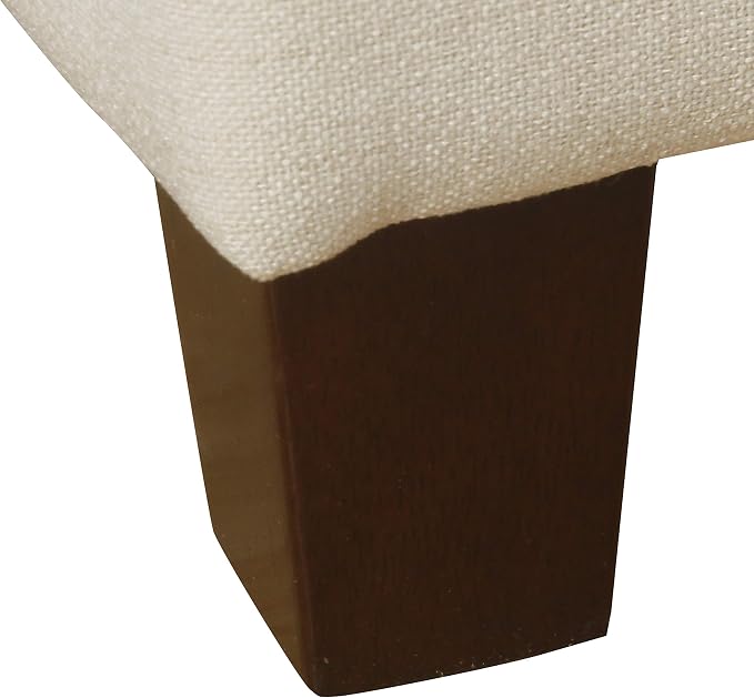 Homepop Home Decor | Tufted Ainsley Button Storage Ottoman Bench with Hinged Lid | Ottoman Bench with Storage for Living Room & Bedroom, Soft Cream, Textured Neutral