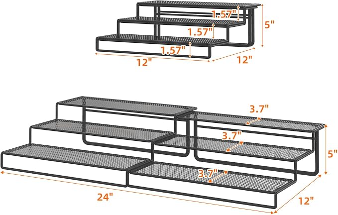 Dmevkic Expandable Can Organizer for Pantry,3-Tier Adjustable Can Organizers and Storage Holds Up to 24 Cans,Can Storage Rack for Pantry,Kitchen,Cabinet