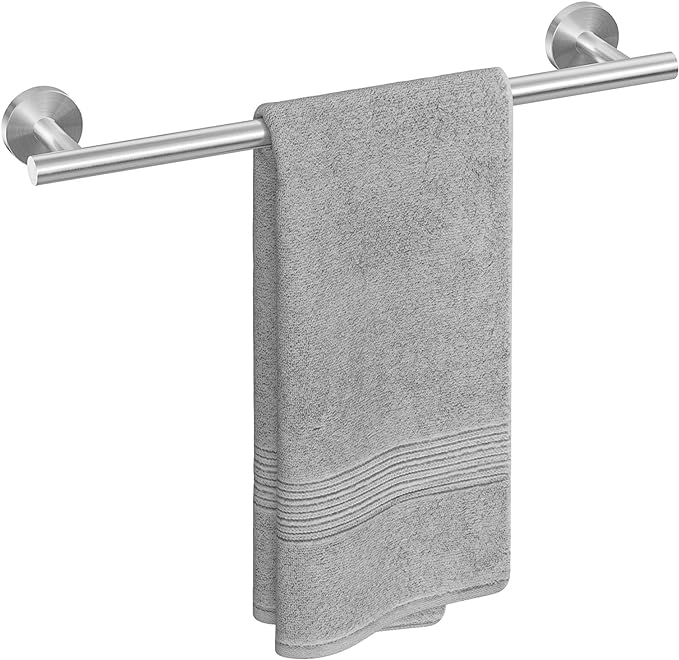 USHOWER Brushed Nickel Towel Bar, 18-Inch Towel Racks for Bathroom | Thicken SUS304 Stainless Steel Towel Rod, Towel Holder Wall-Mounted, Modern Home Decor (Total Length 20-Inch)