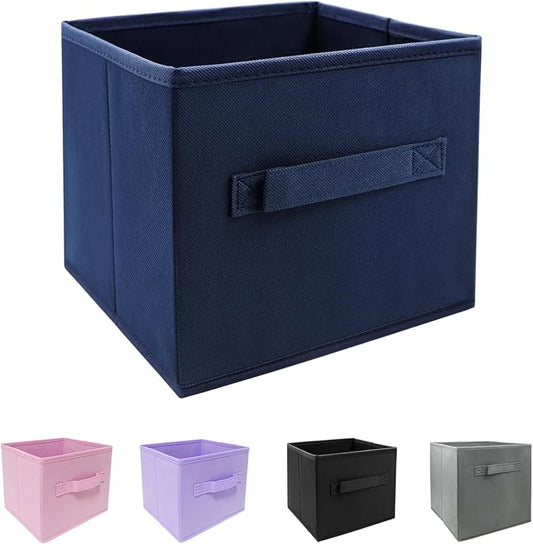 Small Storage Bins,Collapsible Fabric Storage Organizer 9.0"x7.5"x7.5",Mini Storage Box,fit for closet, living room, bookshelf, Kids clothes and toys storage and organization Blue