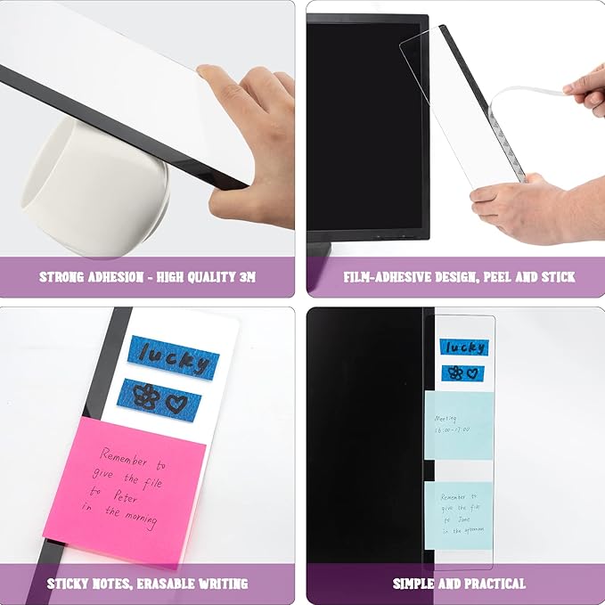 Office Desk Accessories 2pcs Computer Monitor Memo Board Office Supplies | Computer Monitor Memo Board Computer Sticky Note Holder