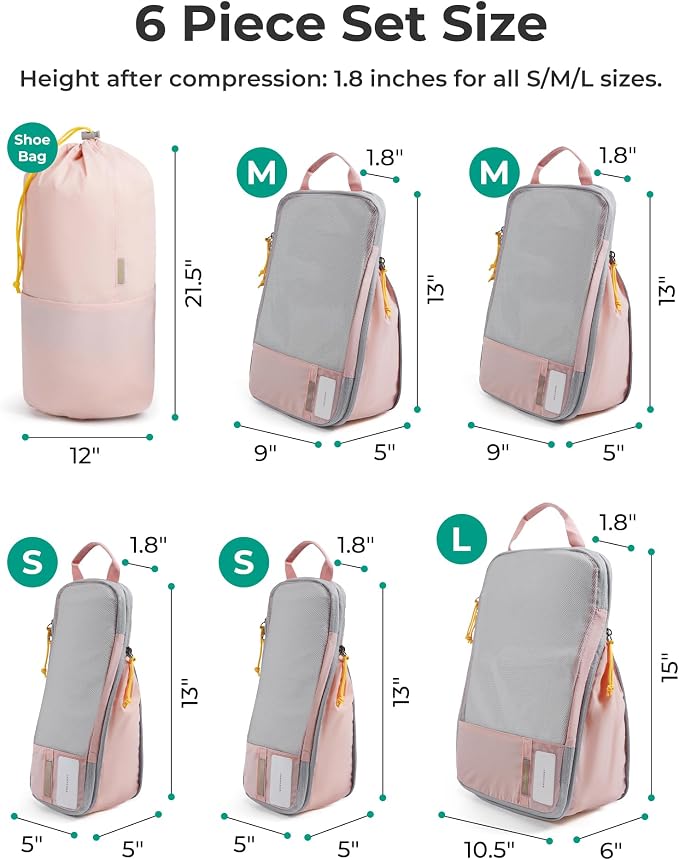 BAGSMART Compression Packing Cubes for Travel Essentials | 14 Set /6 Set /4 Set/2 Set, Lightweight, Durable