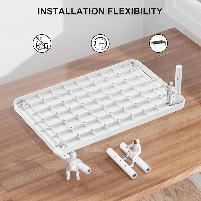 WALI Computer Monitor Stand for Desk, Adjustable Laptop Riser, Desk Monitor Stand Underneath Storage for Office, Home, School Supplies (PTT001-W), 1 Pack, White
