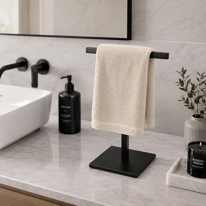 Bathroom Hand Towel Holder Stand，T-Shape Hand Towel Holder Stand SUS304 Stainless Steel for Bathroom，Kitchen or Vanity Countertop