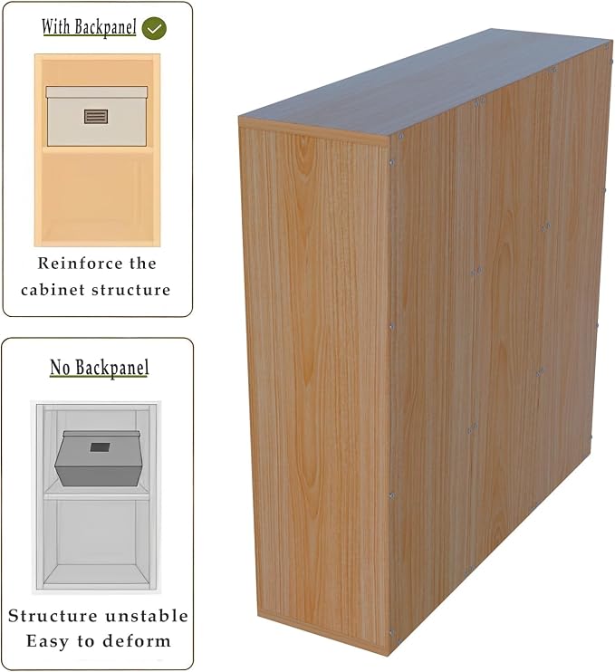 OSCHF 9-Cube Storage Shelf Bookcase, Oak | Wooden 3-Tier Open Bookshelf, Fits 11×11" Bins, Vertical or Horizontal Use, Full Back Panels, For Home Office