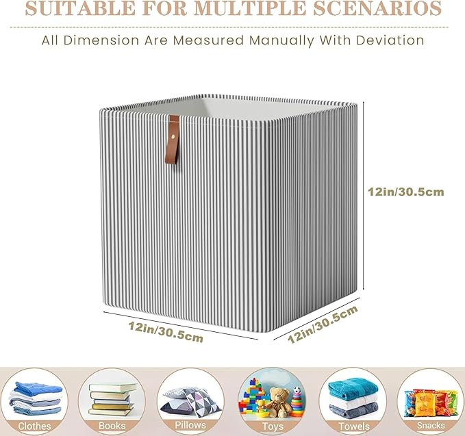 Cube Storage Bin 12x12 in- 2 Pack,Collapsible Fabric Storage Bins,Open Home Storage Bins,Baskets for organizing,For Clothing Storage,Toy Storage,Office Storage,Home Decoration
