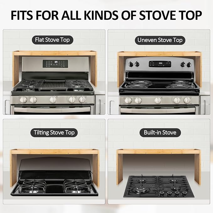 Over the Stove Spice Shelf for Kitchen,33" Over Stove Spice Rack Organizer | Stove Top Shelf, Stove Shelf for Back of Stove,Above Stove Shelf Spice for Kitchen