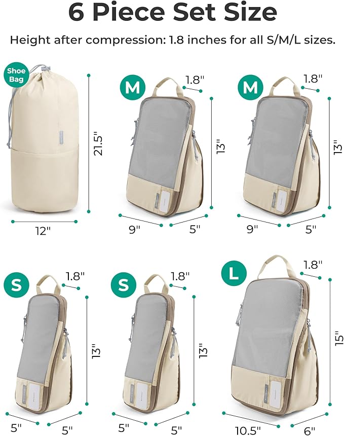 BAGSMART Compression Packing Cubes for Travel Essentials | 14 Set /6 Set /4 Set/2 Set, Lightweight, Durable