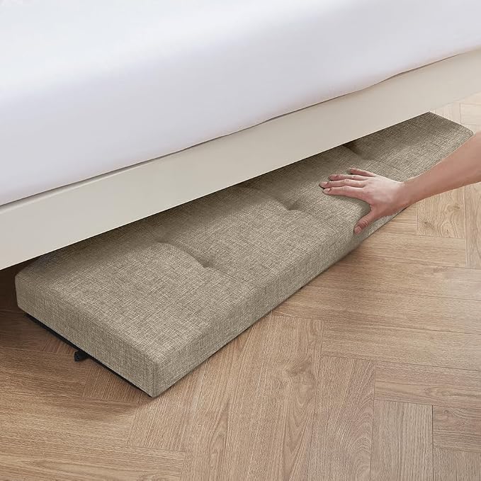 Ornavo Home 43" Large Storage Ottoman Bench with Legs, Taupe | Foot Rest Stool; Ottoman with Hidden Storage; Ideal for Bedroom, Living Room, Entryway or Home Office
