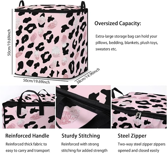 2pcs blanket storage bag for under bed,closet organizers 95L | quilt duvet sweater sheet bedding pillow clothes storage for closet,dorm moving essentials containers with portable handles