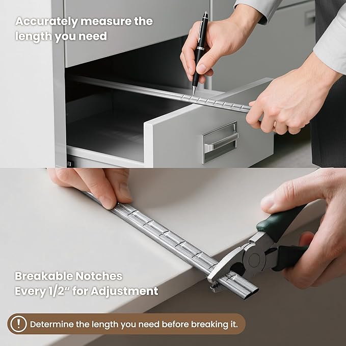 SUNEE Hanging File Folder Frame, Letter Size File Drawer Organizer for Desks, Adjustable File Cabinet Rails 13.5 to 17.5 Inches, Set of 2